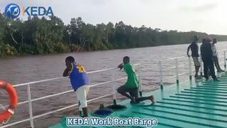 Keda Work Boat Barge In 0peration
